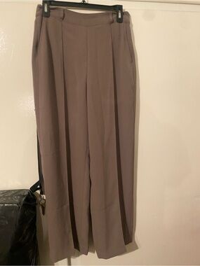 SPANX Taupe Wide-Leg High-Rise Trousers